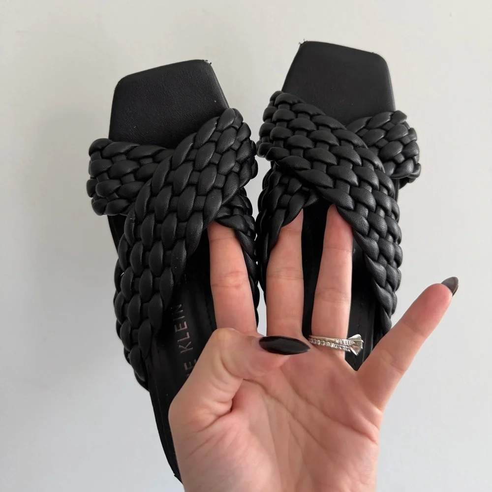 Anne Klein Black Braided Sandals - Picture 5 of 5